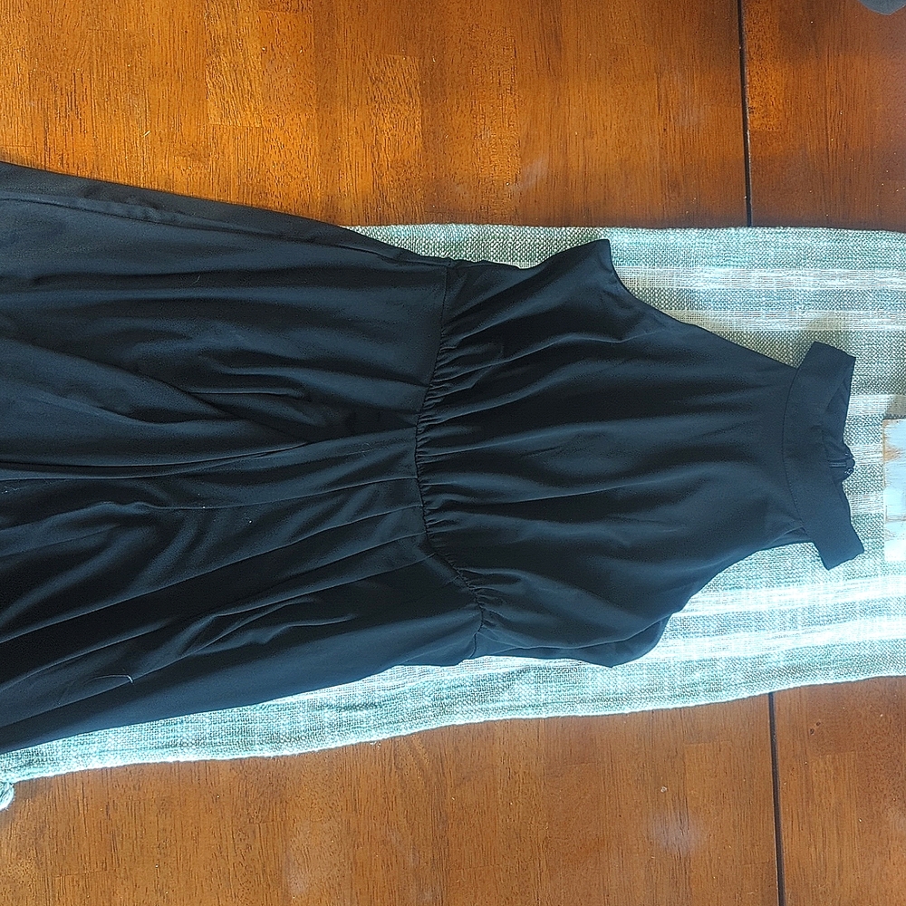 Black slit dress